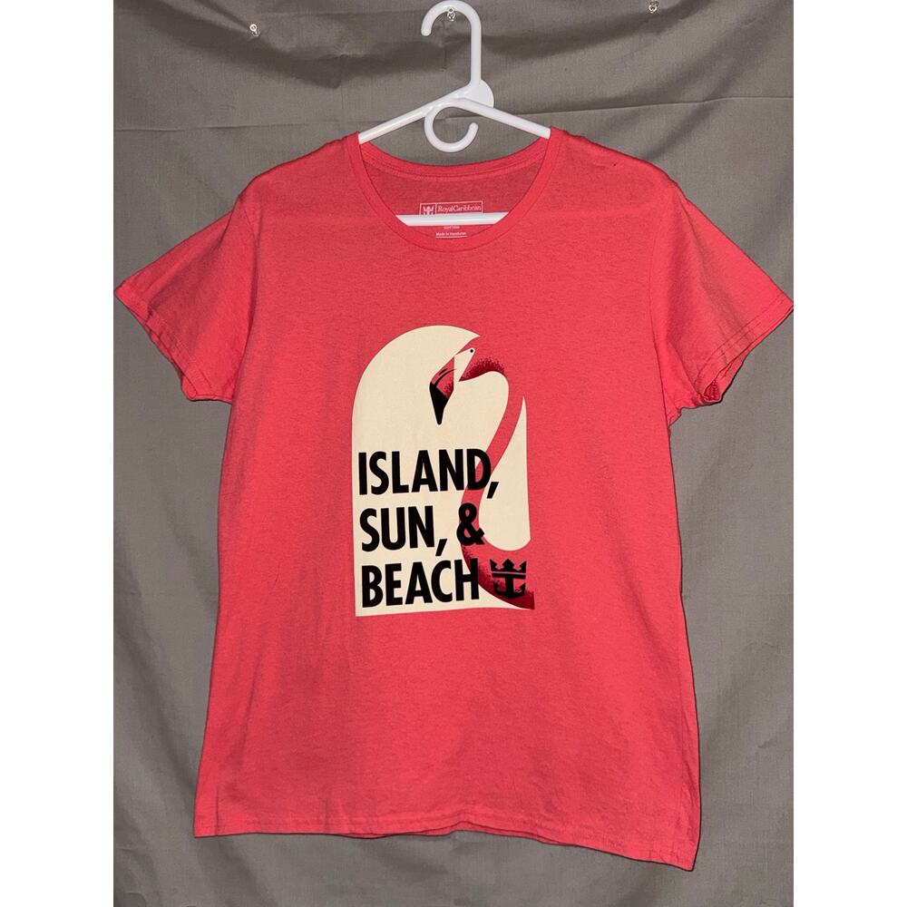 Royal Caribbean Women's Island Sun & Beach Flamingo Pink T-Shirt, Size Large - Picture 3 of 5